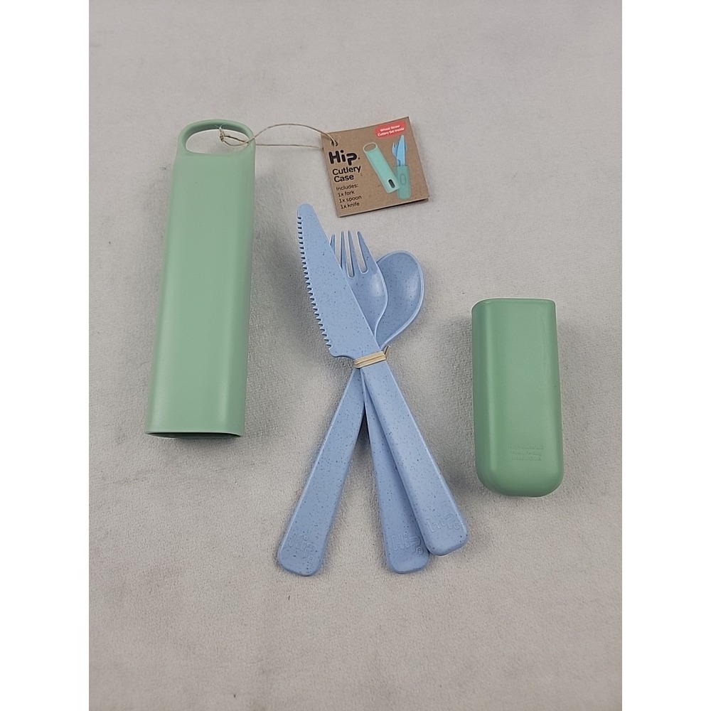 Wheat Straw**Camping/Dorm/Travel**HIP‎ Cutlery**3pc Set W/Carrying Case***NEW***
